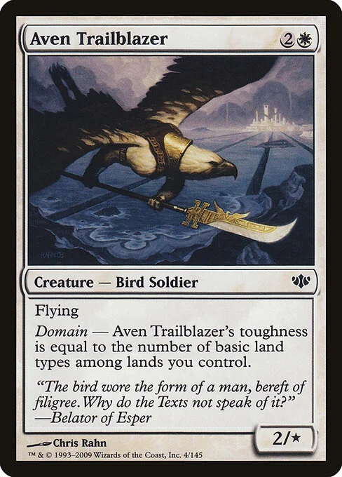 Aven Trailblazer, carta Magic di tipo Creature — Bird Soldier illustrata da Chris Rahn