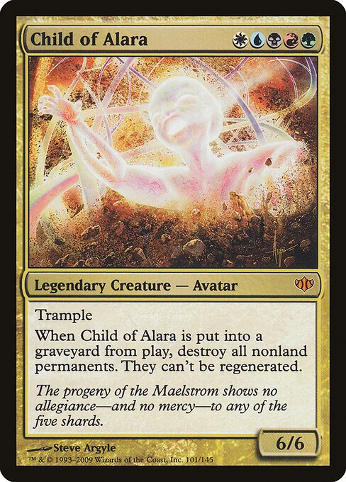 Child of Alara, carta Magic di tipo Legendary Creature — Avatar illustrata da Steve Argyle