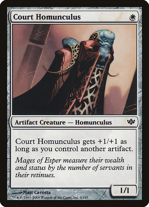 Court Homunculus, carta Magic di tipo Artifact Creature — Homunculus illustrata da Matt Cavotta