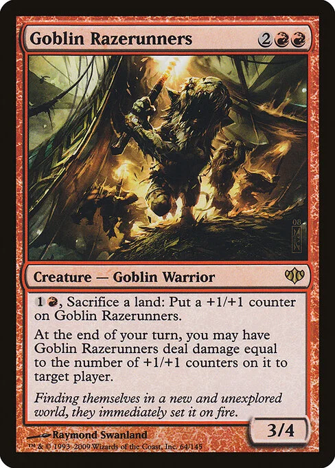 Goblin Razerunners, carta Magic di tipo Creature — Goblin Warrior illustrata da Raymond Swanland