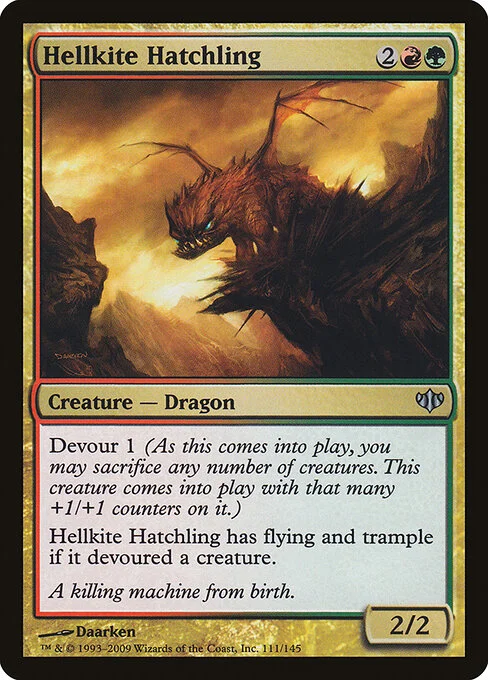 Hellkite Hatchling, carta Magic di tipo Creature — Dragon illustrata da Daarken