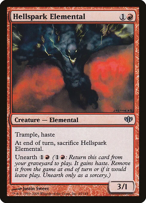 Hellspark Elemental, carta Magic di tipo Creature — Elemental illustrata da Justin Sweet