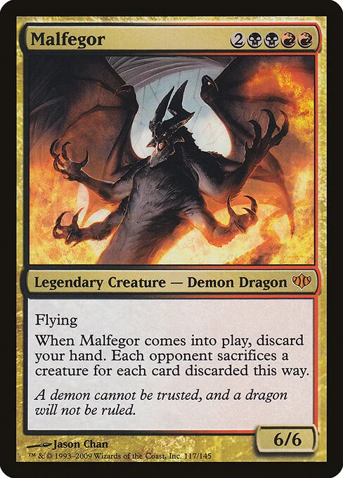 Malfegor, carta Magic di tipo Legendary Creature — Demon Dragon illustrata da Jason Chan