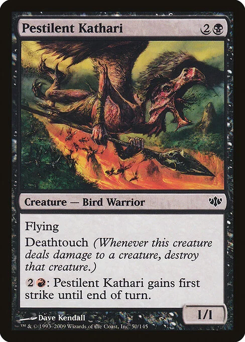 Pestilent Kathari, carta Magic di tipo Creature — Bird Warrior illustrata da Dave Kendall