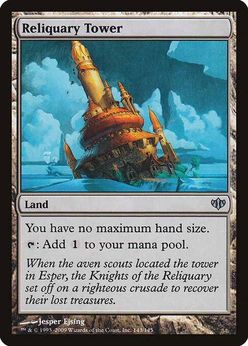 Reliquary Tower, carta Magic di tipo Land illustrata da Jesper Ejsing