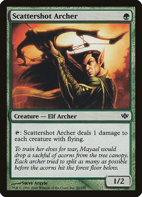 Scattershot Archer, carta Magic di tipo Creature — Elf Archer illustrata da Steve Argyle