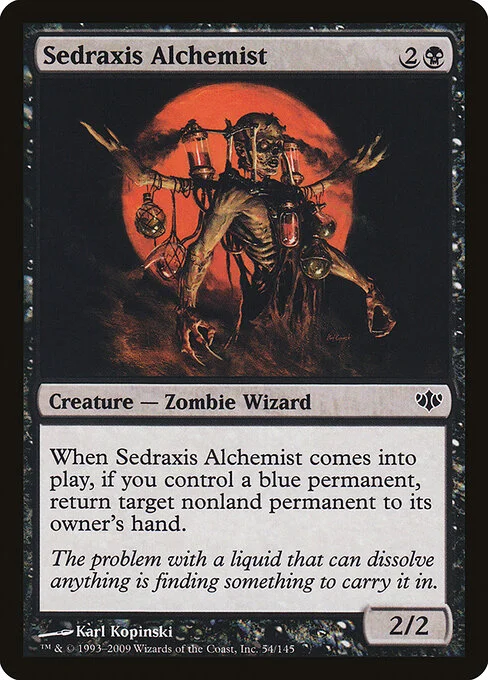 Sedraxis Alchemist, carta Magic di tipo Creature — Zombie Wizard illustrata da Karl Kopinski