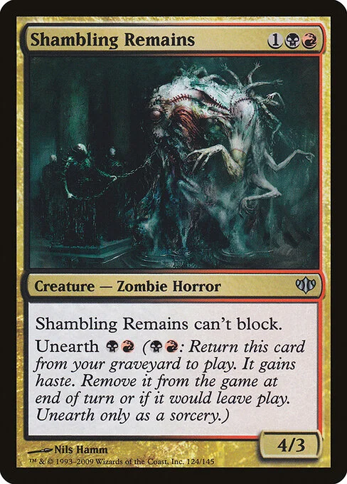 Shambling Remains, carta Magic di tipo Creature — Zombie Horror illustrata da Nils Hamm