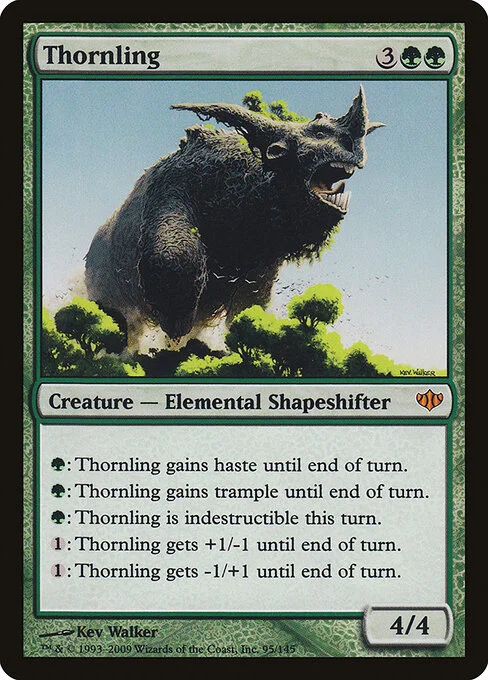 Thornling, carta Magic di tipo Creature — Elemental Shapeshifter illustrata da Kev Walker