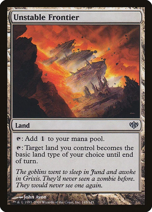 Unstable Frontier, carta Magic di tipo Land illustrata da John Avon