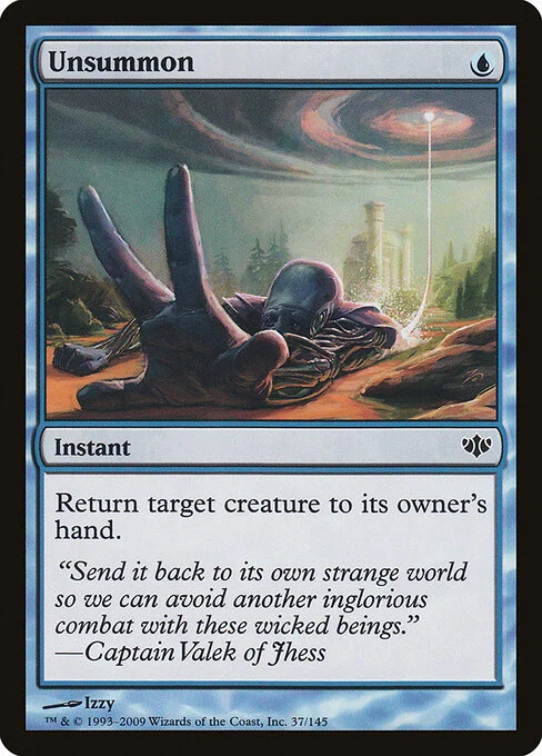 Unsummon, carta Magic di tipo Instant illustrata da Izzy