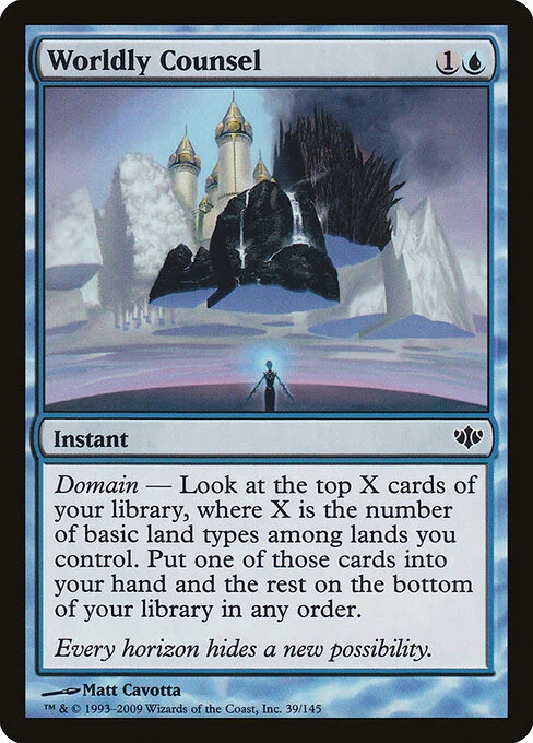 Worldly Counsel, carta Magic di tipo Instant illustrata da Matt Cavotta
