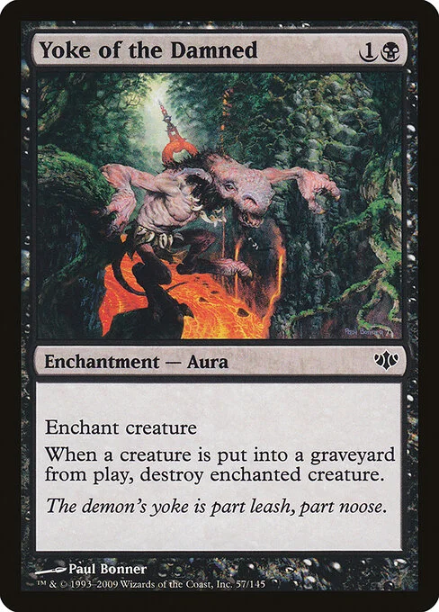 Yoke of the Damned, carta Magic di tipo Enchantment — Aura illustrata da Paul Bonner