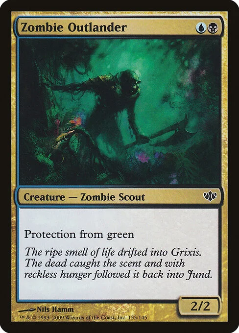 Zombie Outlander, carta Magic di tipo Creature — Zombie Scout illustrata da Nils Hamm