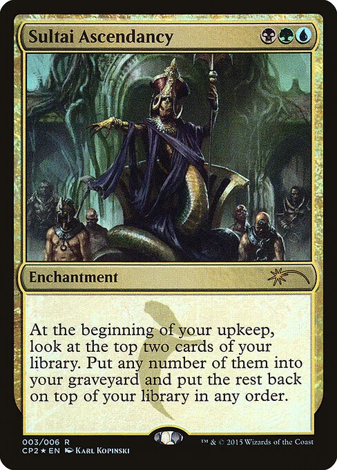 Sultai Ascendancy, carta Magic di tipo Enchantment illustrata da Karl Kopinski