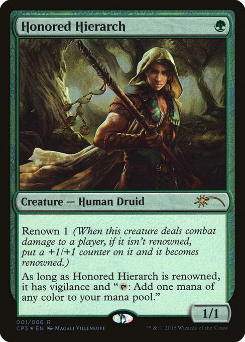 Honored Hierarch, carta Magic di tipo Creature — Human Druid illustrata da Magali Villeneuve