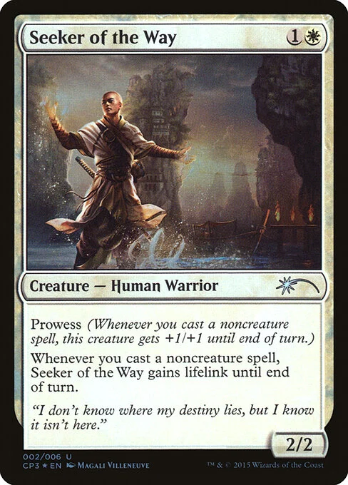 Seeker of the Way, carta Magic di tipo Creature — Human Warrior illustrata da Magali Villeneuve