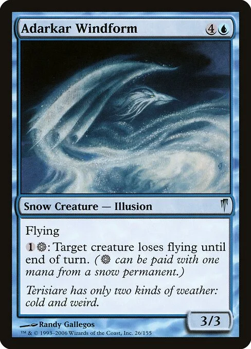 Adarkar Windform, carta Magic di tipo Snow Creature — Illusion illustrata da Randy Gallegos