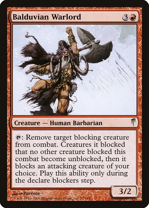 Balduvian Warlord, carta Magic di tipo Creature — Human Barbarian illustrata da Paolo Parente