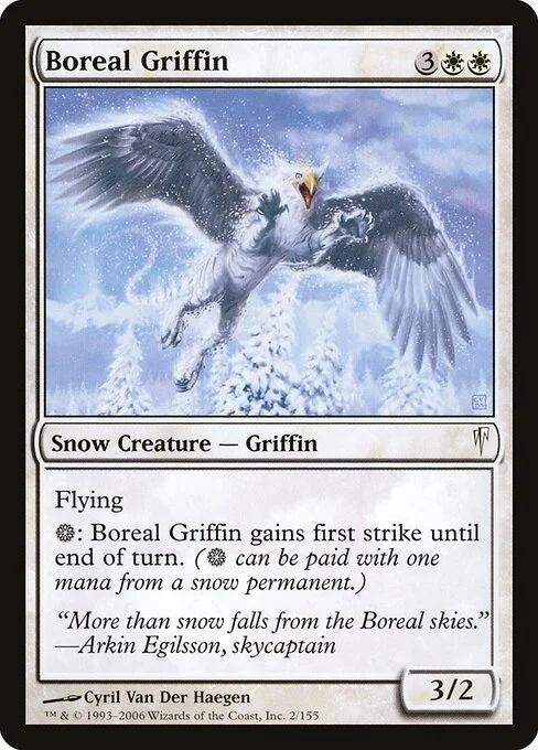Boreal Griffin, carta Magic di tipo Snow Creature — Griffin illustrata da Cyril Van Der Haegen