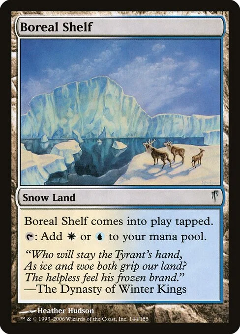 Boreal Shelf, carta Magic di tipo Snow Land illustrata da Heather Hudson