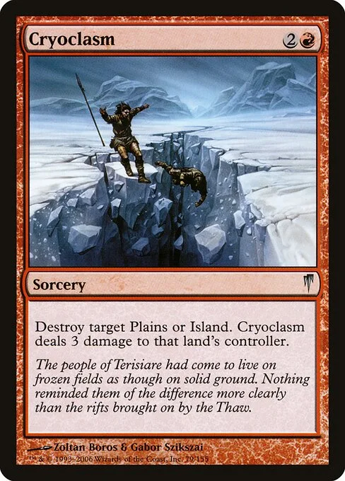Cryoclasm, carta Magic di tipo Sorcery illustrata da Zoltan Boros & Gabor Szikszai