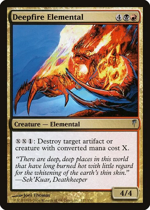 Deepfire Elemental, carta Magic di tipo Creature — Elemental illustrata da Joel Thomas