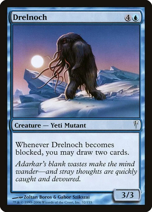 Drelnoch, carta Magic di tipo Creature — Yeti Mutant illustrata da Zoltan Boros & Gabor Szikszai