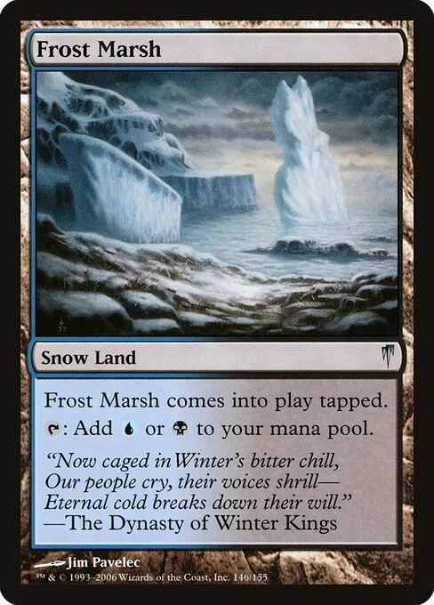 Frost Marsh, carta Magic di tipo Snow Land illustrata da Jim Pavelec