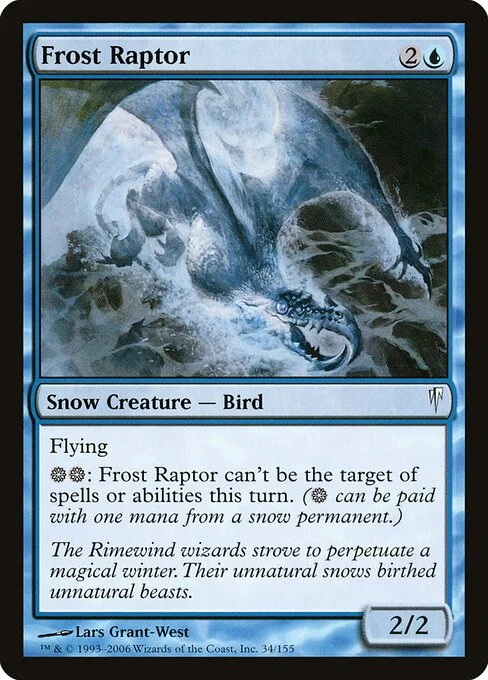 Frost Raptor, carta Magic di tipo Snow Creature — Bird illustrata da Lars Grant-West