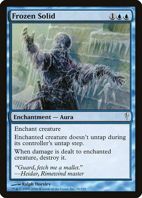 Frozen Solid, carta Magic di tipo Enchantment — Aura illustrata da Ralph Horsley