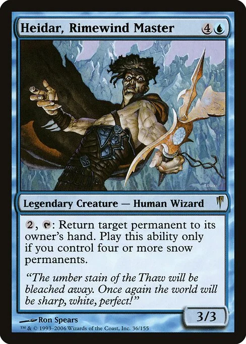 Heidar, Rimewind Master, carta Magic di tipo Legendary Creature — Human Wizard illustrata da Ron Spears