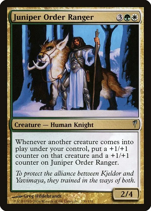 Juniper Order Ranger, carta Magic di tipo Creature — Human Knight Ranger illustrata da Greg Hildebrandt