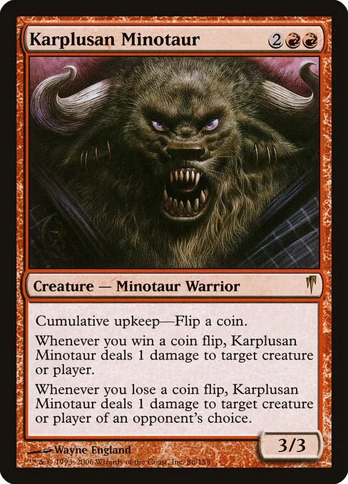 Karplusan Minotaur, carta Magic di tipo Creature — Minotaur Warrior illustrata da Wayne England