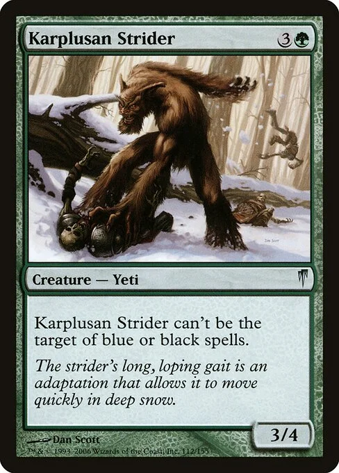 Karplusan Strider, carta Magic di tipo Creature — Yeti illustrata da Dan Murayama Scott