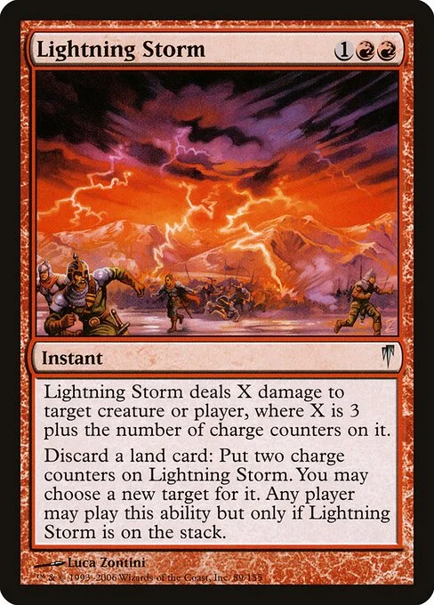 Lightning Storm, carta Magic di tipo Instant illustrata da Luca Zontini