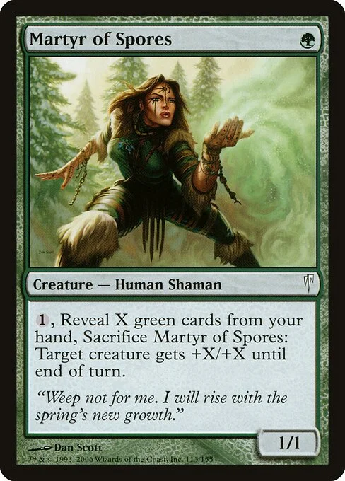 Martyr of Spores, carta Magic di tipo Creature — Human Shaman illustrata da Dan Murayama Scott