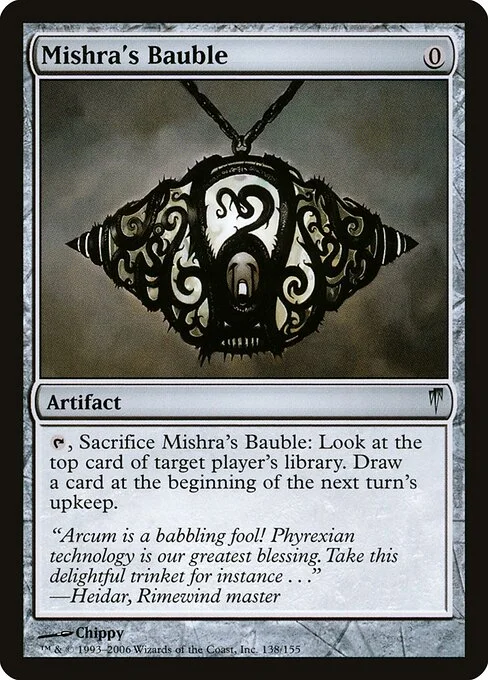 Mishra's Bauble, carta Magic di tipo Artifact illustrata da Chippy