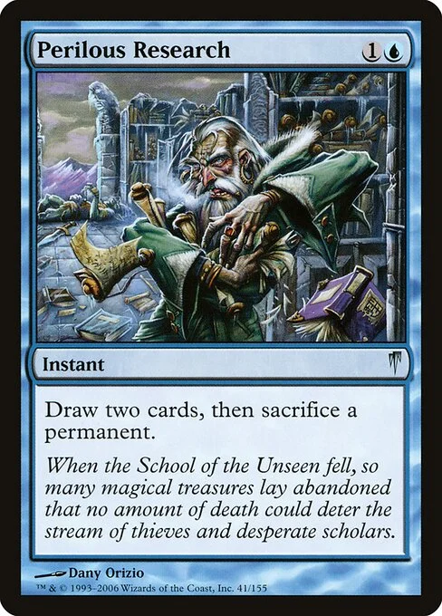 Perilous Research, carta Magic di tipo Instant illustrata da Dany Orizio