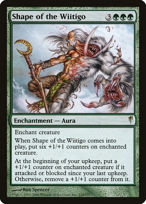 Shape of the Wiitigo, carta Magic di tipo Enchantment — Aura illustrata da Ron Spencer