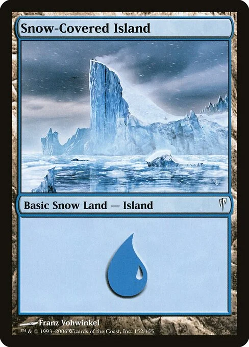 Snow-Covered Island, carta Magic di tipo Basic Snow Land — Island illustrata da Franz Vohwinkel