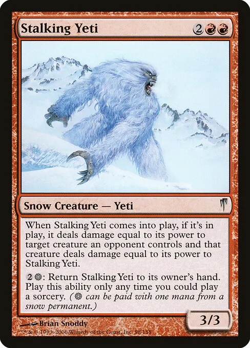 Stalking Yeti, carta Magic di tipo Snow Creature — Yeti illustrata da Brian Snõddy