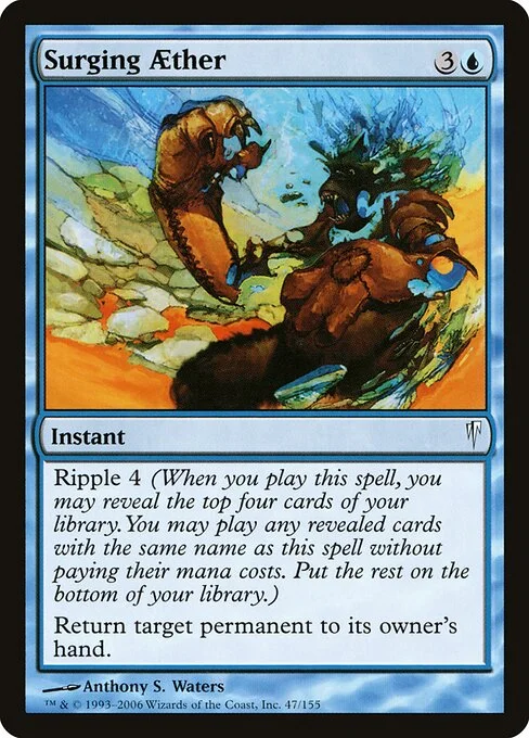 Surging Aether, carta Magic di tipo Instant illustrata da Anthony S. Waters