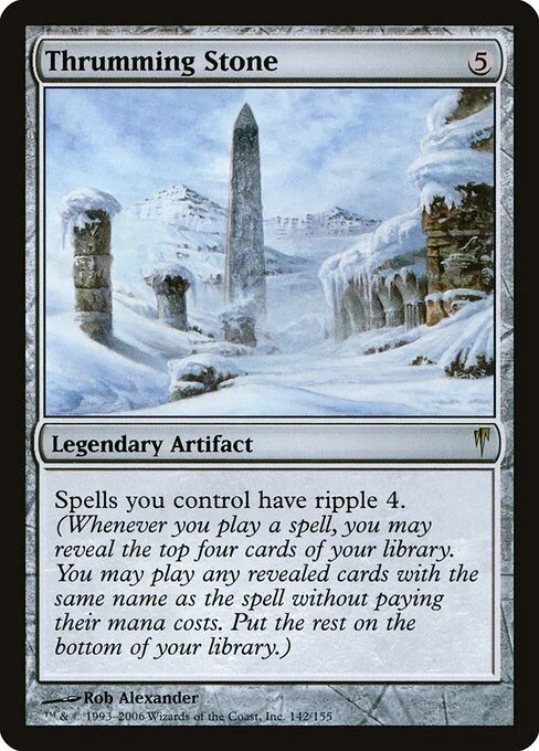 Thrumming Stone, carta Magic di tipo Legendary Artifact illustrata da Rob Alexander