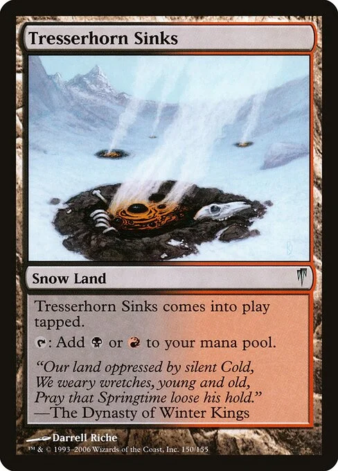 Tresserhorn Sinks, carta Magic di tipo Snow Land illustrata da Darrell Riche