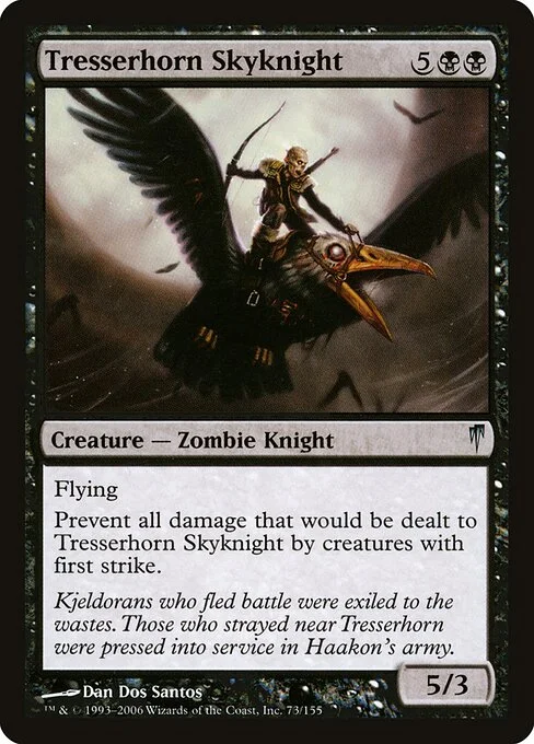 Tresserhorn Skyknight, carta Magic di tipo Creature — Zombie Knight illustrata da Dan Dos Santos