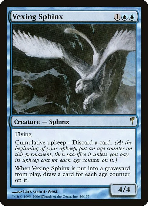 Vexing Sphinx, carta Magic di tipo Creature — Sphinx illustrata da Lars Grant-West