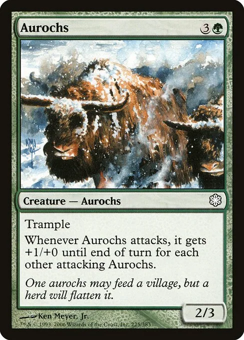 Aurochs, carta Magic di tipo Creature — Aurochs illustrata da Ken Meyer, Jr.