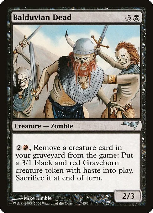 Balduvian Dead, carta Magic di tipo Creature — Zombie illustrata da Mike Kimble