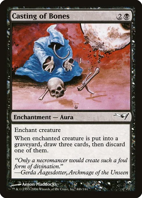 Casting of Bones, carta Magic di tipo Enchantment — Aura illustrata da Anson Maddocks
